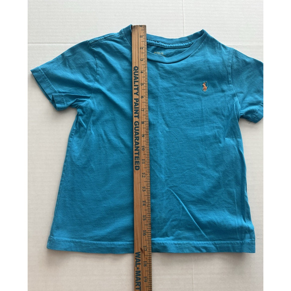Polo Ralph Lauren Kid's T-Shirt Teal Blue Orange Pony Sz 5 Short Sleeve - Picture 5 of 6